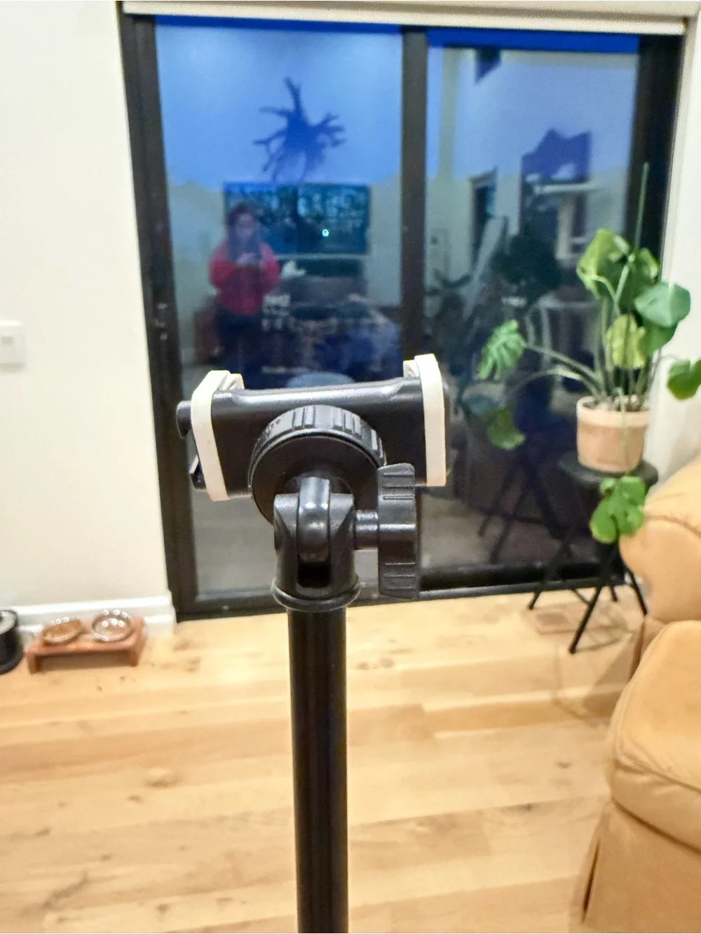 Compact Black Smartphone Tripod with Adjustable Phone Mount